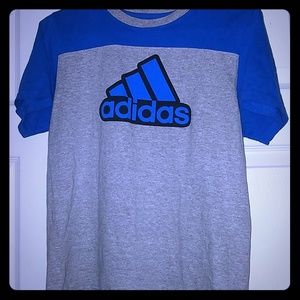 Adidas short sleeve workout shirt Blue&gray&BLK(2)